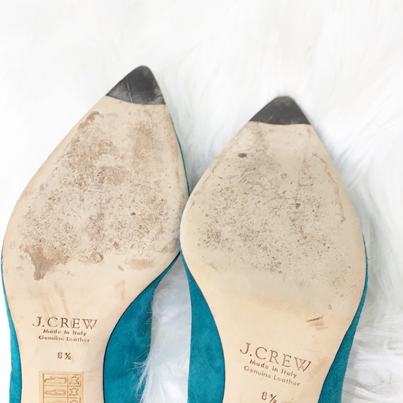 J. Crew Elsie Suede Heels in Hedgerow Green sz 8.5 - Picture 6 of 15